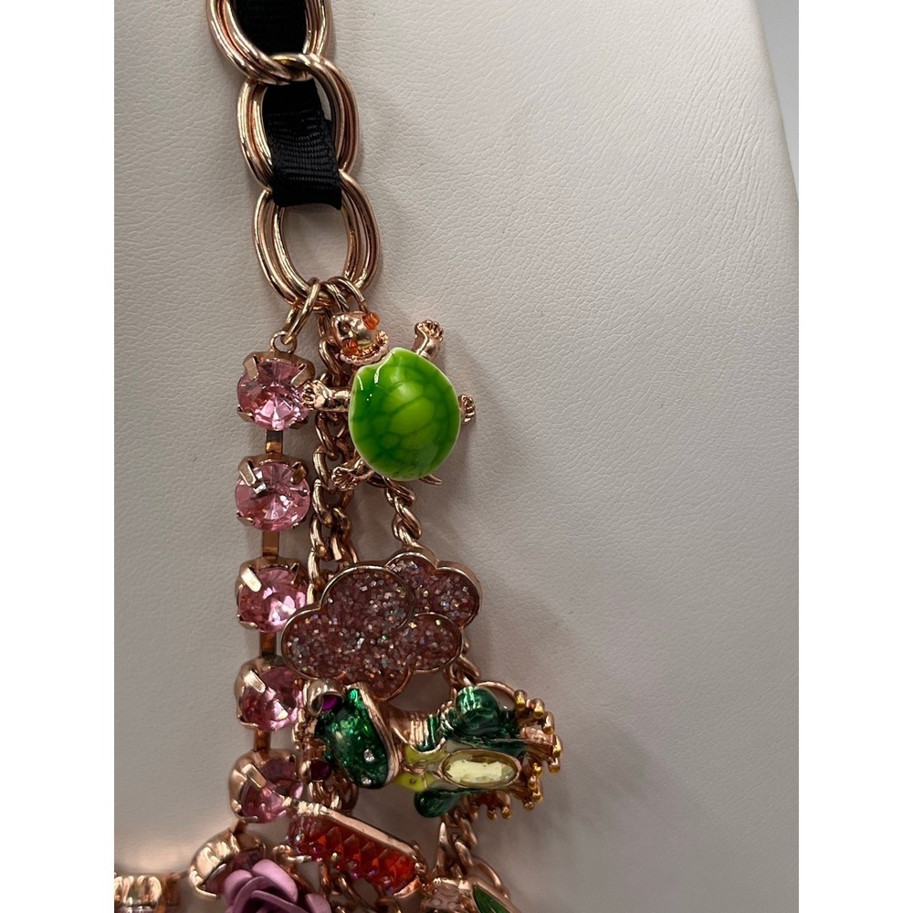 Betsey Johnson Vintage Walk In The Park Koi Pond Heart Cloud Frog Lily Necklace - Picture 12 of 12